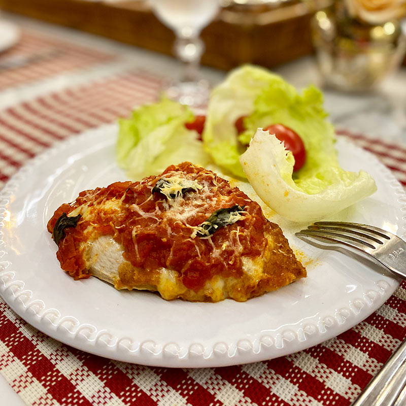 Chef Cristina Haaland Filé de frango a parmegiana